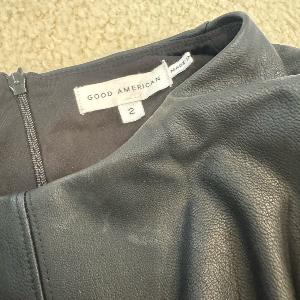 Good American Black Leather Outerwear